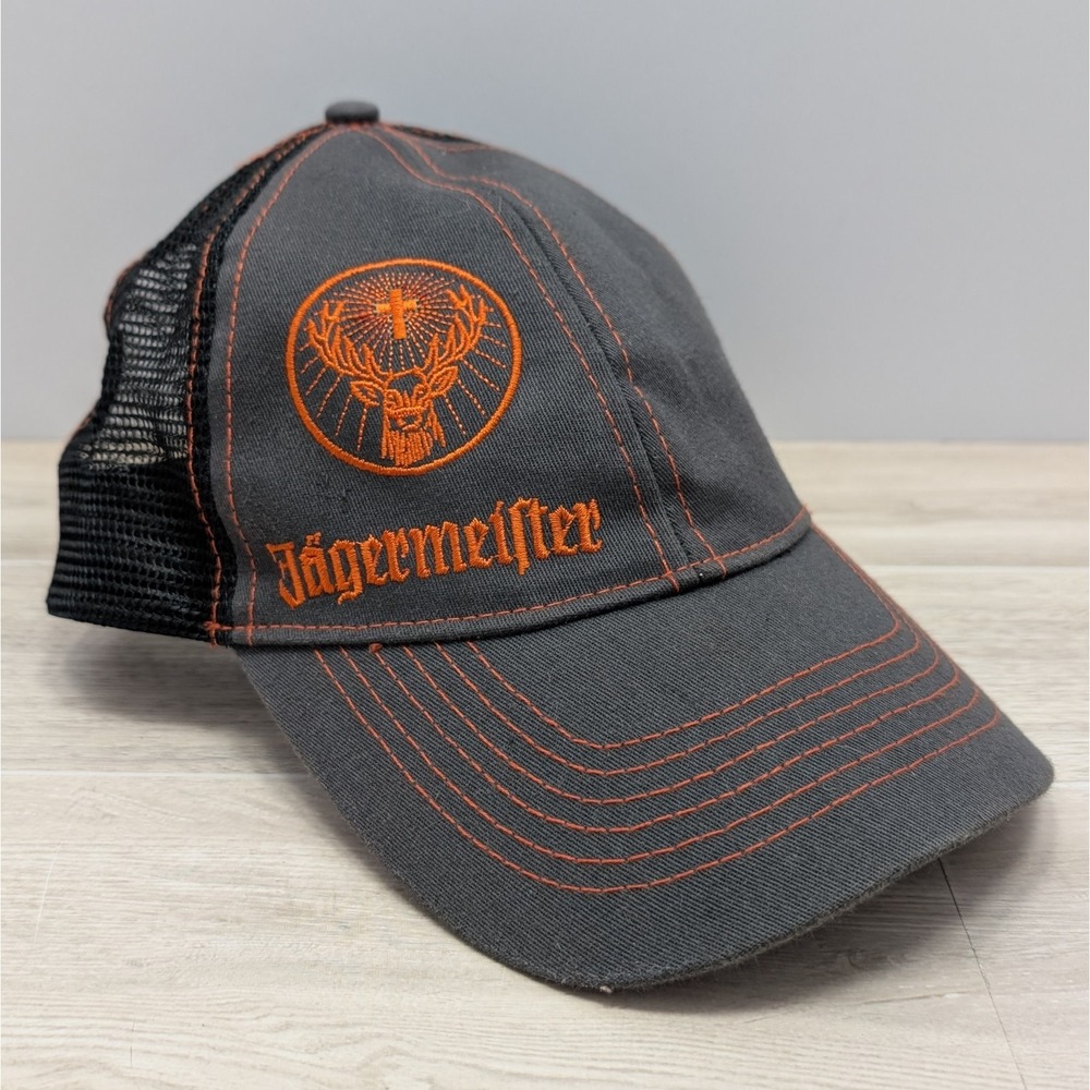 Jagermeister Snap Back Trucker Hat Liquor Baseball Cap Mesh Adjustable
